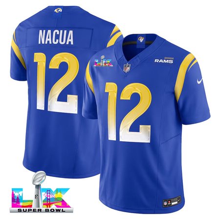 Youth Los Angeles Rams #12 Puka Nacua Royal Super Bowl LX F.U.S.E Vapor Limited Stitched Jersey