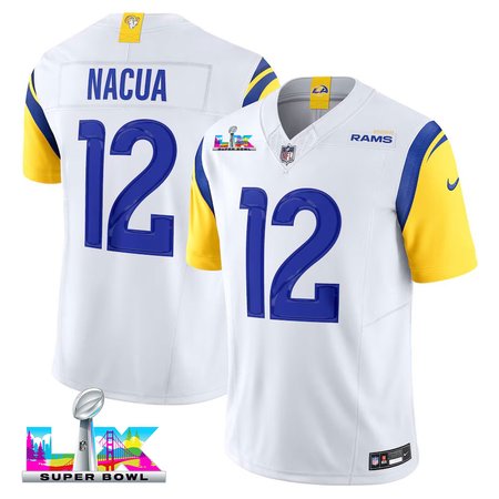 Men's Los Angeles Rams #12 Puka Nacua White Super Bowl LX F.U.S.E Vapor Limited Stitched Jersey