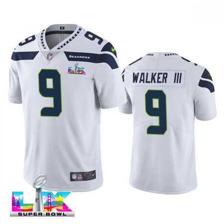 Youth Seattle Seahawks #9 Kenneth Walker III White Super Bowl LX Vapor Limited Stitched Football Jersey