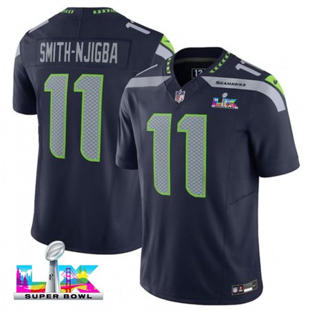 Youth Seattle Seahawks #11 Jaxon Smith-Njigba Navy Super Bowl LX F.U.S.E. Vapor Limited Stitched Football Jersey