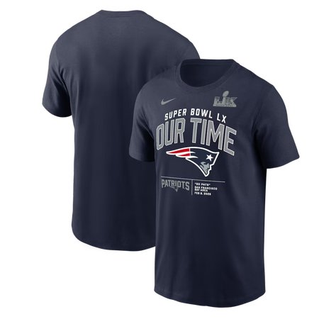 Men's New England Patriots Navy Super Bowl LX Clear Sign T-Shirt