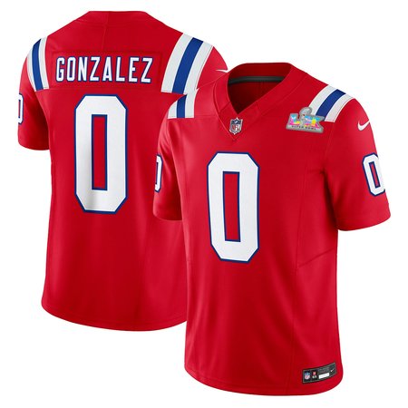 Youth New England Patriots #0 Christian Gonzalez Red F.U.S.E. Vapor Limited Stitched Football Jersey
