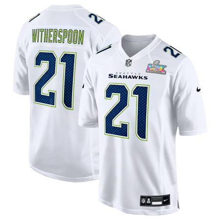Men's Seattle Seahawks #21 Devon Witherspoon White Super Bowl LX Patch Tundra Fashion Game Jersey