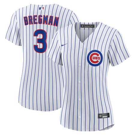 Women's Chicago Cubs #3 Alex Bregman Nike White Home Replica Jersey