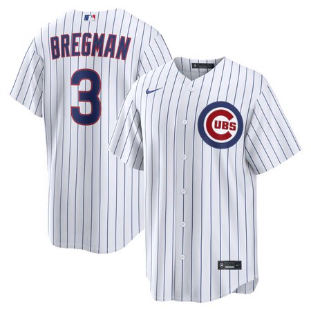 Men's Chicago Cubs #3 Alex Bregman Nike White Home Replica Jersey