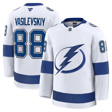 Men's Tampa Bay Lightning #88 Andrei Vasilevskiy White Away Premium Jersey