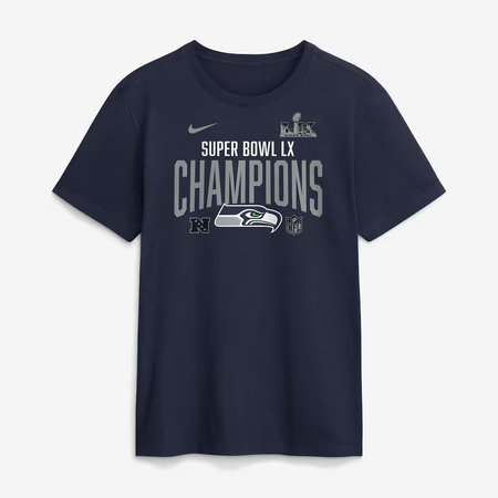 Men's Seattle Seahawks Nike College Navy Super Bowl LX Champions Going Yard T-Shirt