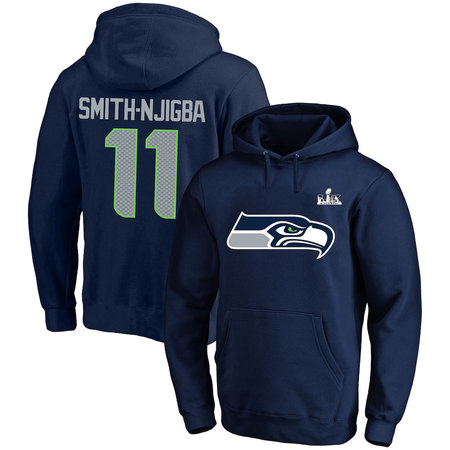 Men's Seattle Seahawks #11 Jaxon Smith-Njigba College Navy Super Bowl LX Champions Fleece Hoodie