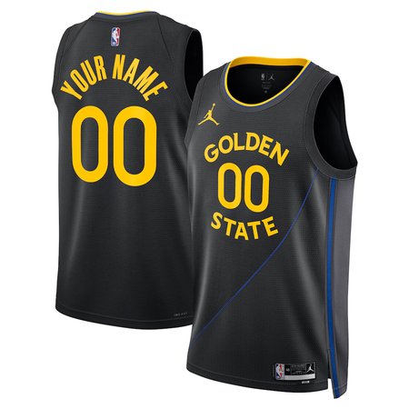 Women's Golden State Warriors Black 2024/25 Swingman Statement Edition Custom Jersey