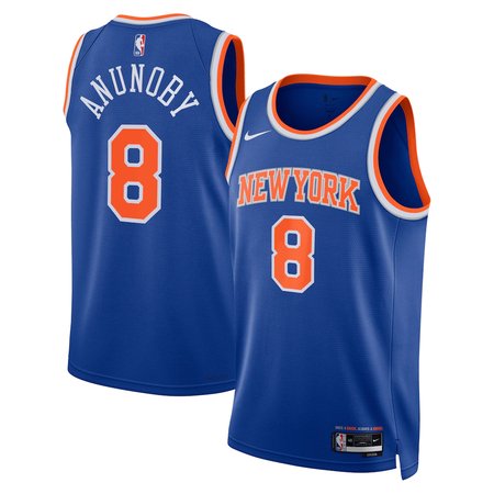Men's New York Knicks #8 OG Anunoby Nike Blue Swingman Icon Edition Jersey