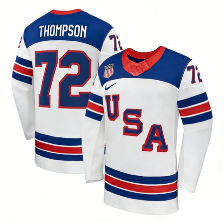 Youth USA Hockey #72 Tage Thompson White 2026 Home Replica Jersey