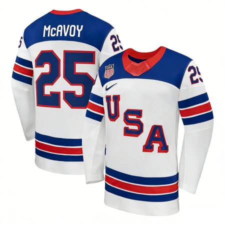 Youth USA Hockey #25 Charlie Mcavoy White 2026 Home Replica Jersey