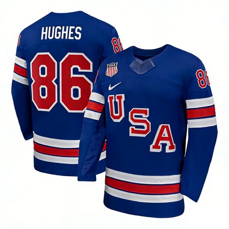 Youth USA Hockey #86 Jack Hughes Royal 2026 Home Replica Jersey