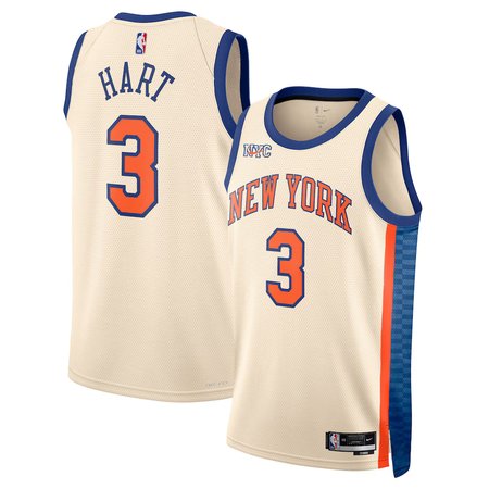 Men's New York Knicks #3 Josh Hart Nike Cream 2025/26 Swingman City Edition Jersey
