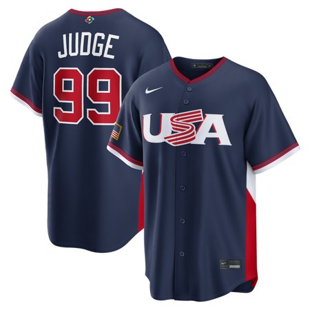 Men's USA Baseball #99 Aaron Judge Navy 2026 World Baseball Classic Home Stadium Jersey