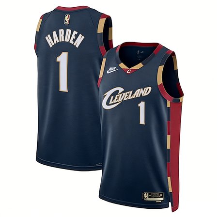 Men's Cleveland Cavaliers #1 James Harden Black 2025/26 Hardwood Classics Jersey
