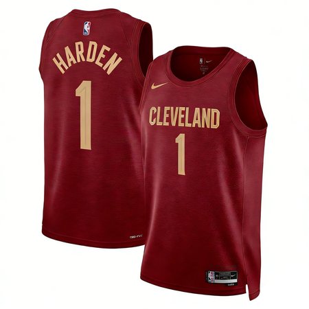 Men's Cleveland Cavaliers #1 James Harden Wine Swingman Icon Edition Jersey
