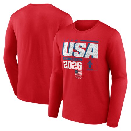 Men's Team USA Red 2026 Winter Olympics Pic-O-Gram Long Sleeve T-Shirt