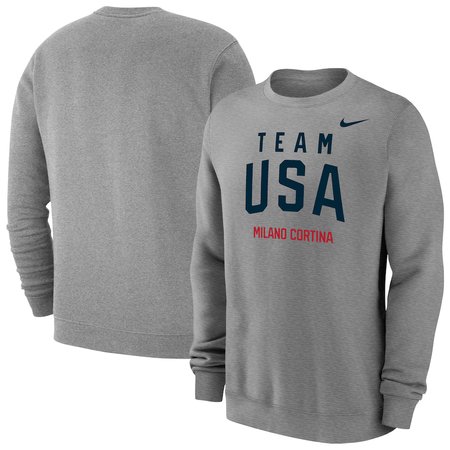 Men's Team USA Gray Milano Cortina 2026 Winter Olympics Club Sweatshirt