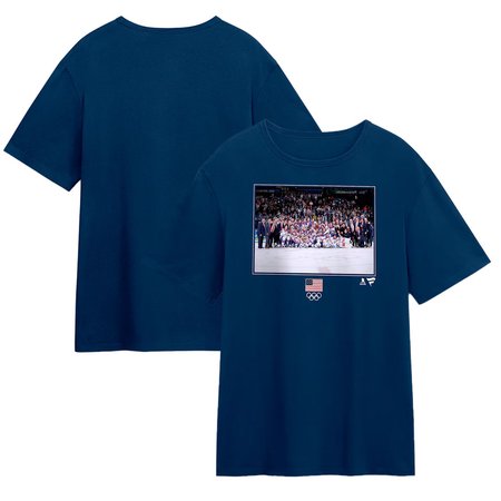 Men's Olympic Hockey Navy US Medal Moment T-Shirt