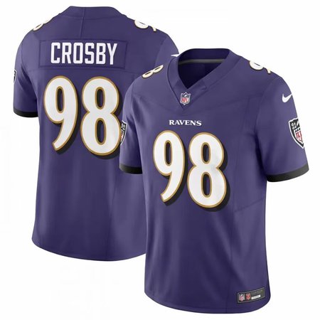 Men's Baltimore Ravens #98 Maxx Crosby Purple Vapor F.U.S.E Jersey