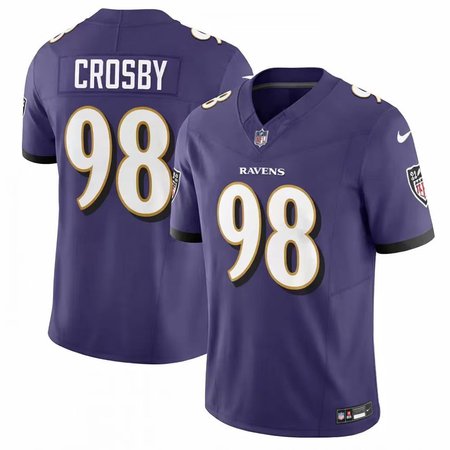 Men's Baltimore Ravens #98 Maxx Crosby Purple Vapor F.U.S.E Jersey