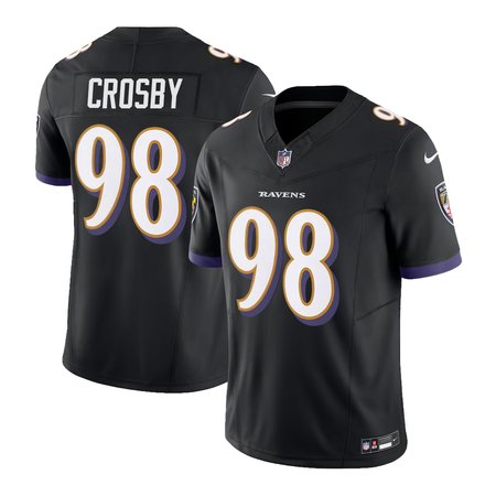 Men's Baltimore Ravens #98 Maxx Crosby Black Vapor F.U.S.E Jersey