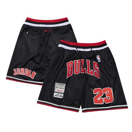 Men's Chicago Bulls #23 Michael Jordan Black Shorts