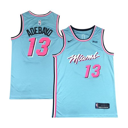 Men's Miami Heat #13 Bam Adebayo Blue Stitched Basketball Jersey