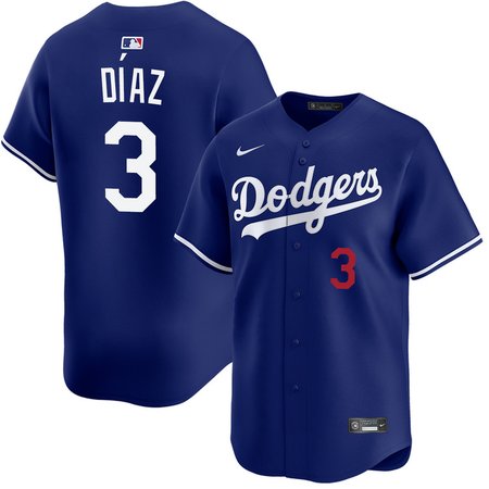 Youth Los Angeles Dodgers #3 Edwin Diaz Nike Royal Home Limited Jersey
