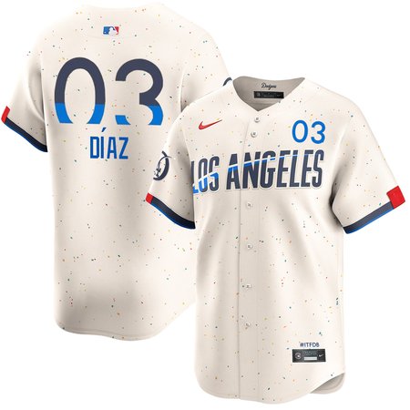 Youth Los Angeles Dodgers #3 Edwin Diaz Cream 2024 City Connect Limited Player Jersey