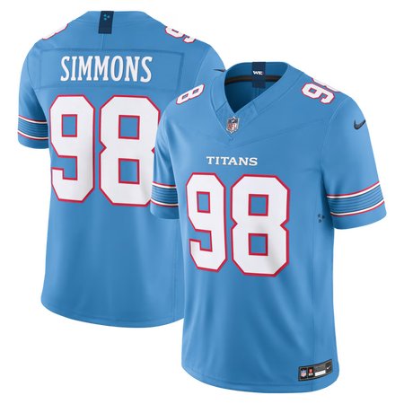 Youth Tennessee Titans #98 Jeffery Simmons Nike Light Blue Vapor F.U.S.E. Sewn Down Limited Jersey