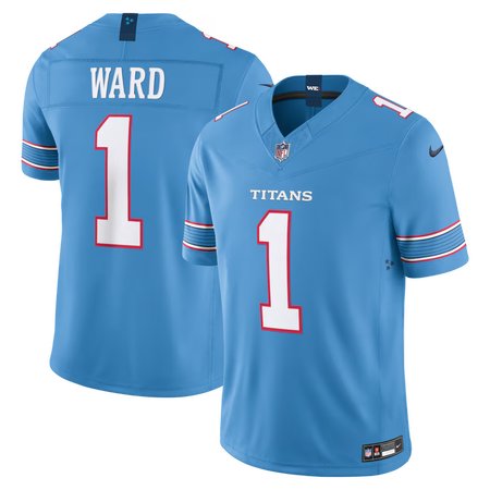 Men's Tennessee Titans #1 Cameron Ward Nike Light Blue Vapor F.U.S.E. Sewn Down Limited Jersey