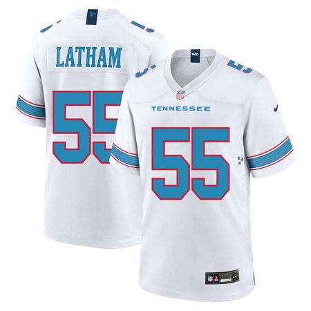 Youth Tennessee Titans #55 JC Latham Dike Nike White Game Jersey