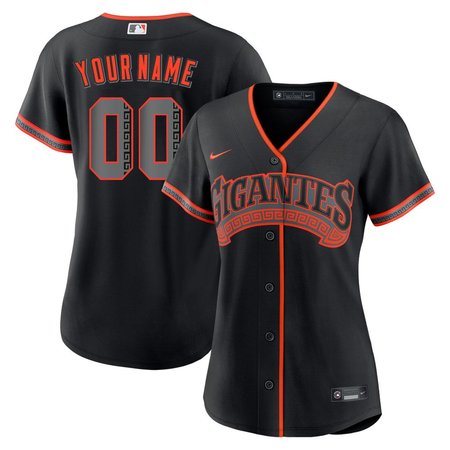 Women's San Francisco Giants Nike Black Alternate Replica Custom Jersey