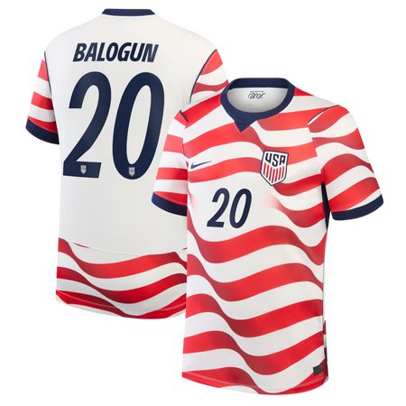 Men's Folarin Balogun #20 USA Home Stadium Replica Jersey World Cup 2026