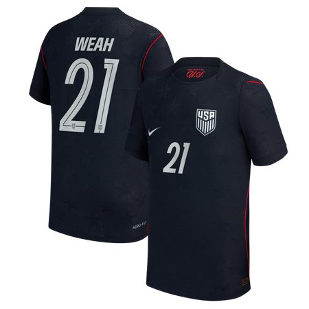 Kid's Timothy Weah #21 USA Away Match Authentic Jersey World Cup 2026