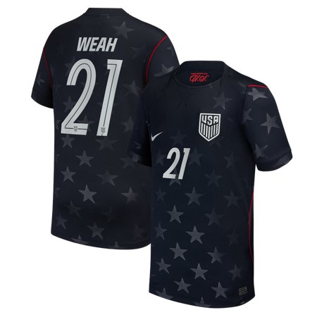 Kid's Timothy Weah #21 USA Away Stadium Replica Jersey World Cup 2026