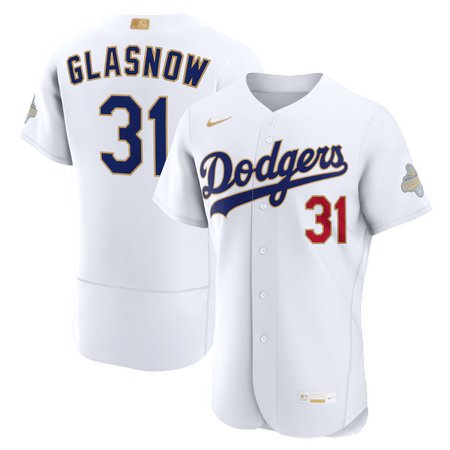 Youth Los Angeles Dodgers #31 Tyler Glasnow Nike White 2026 Gold Collection Authentic Jersey