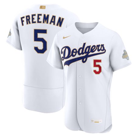 Youth Los Angeles Dodgers #5 Freddie Freeman Nike White 2026 Gold Collection Authentic Jersey