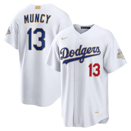 Youth Los Angeles Dodgers #13 Max Muncy Nike White 2026 Gold Collection Stadium Jersey