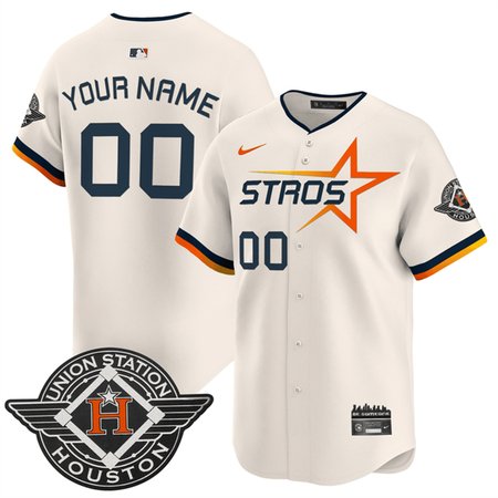 Men's Houston Astros Active Player Custom Cream 2025 City Connect Limited Stitched Baseball Jersey