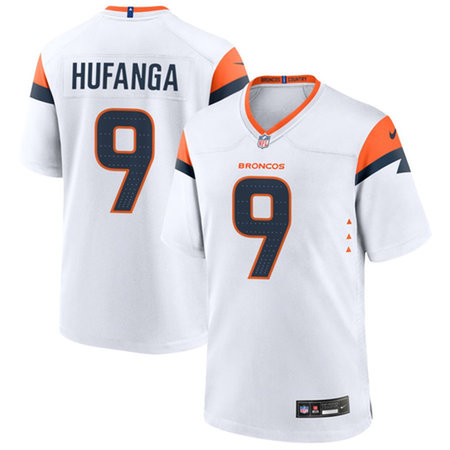 Youth Denver Broncos #9 Talanoa Hufanga White Alternate Game Jersey