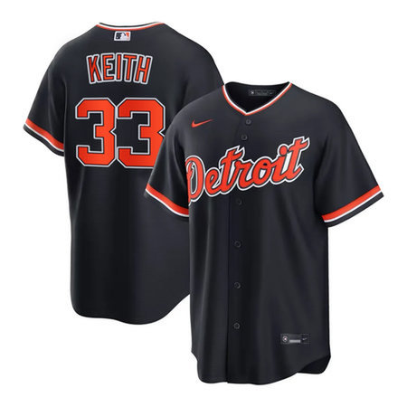 Youth Detroit Tigers #33 Colt Keith Black Cool Base Stitched Jersey
