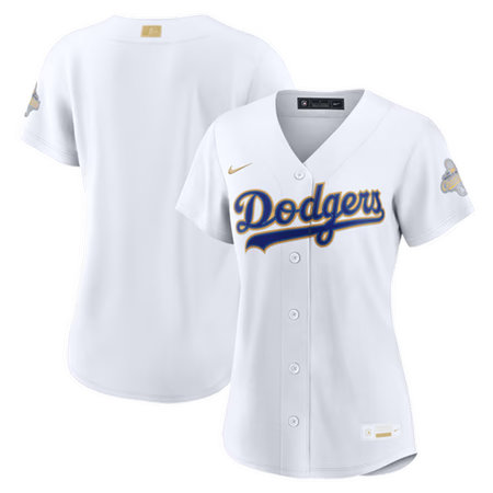 Women's Los Angeles Dodgers Nike White 2026 Gold Collection Stadium Jersey