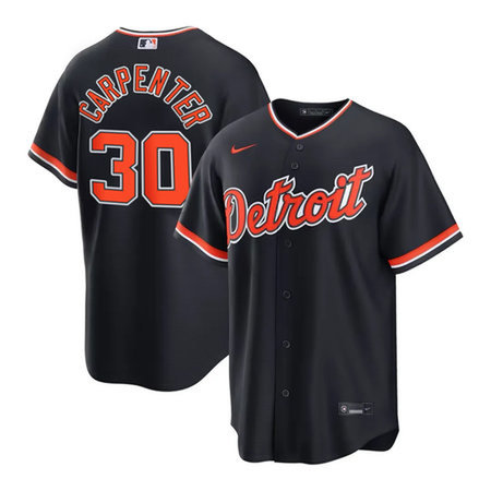 Youth Detroit Tigers #30 Kerry Carpenter Black Cool Base Stitched Jersey