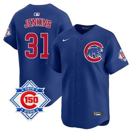 Youth Chicago Cubs #31 Fergie Jenkins Royal Nike Alternate Vapor Limited 150th Anniversary Authentic Lettering Jersey