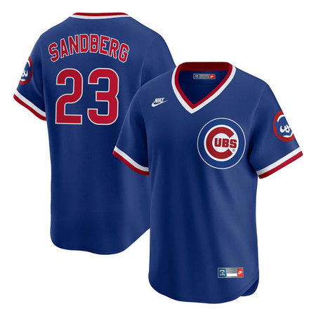 Men's Chicago Cubs #23 Ryne Sandberg Nike Royal Limited 1994-96 Alternate Cooperstown Authentic Lettering Jersey