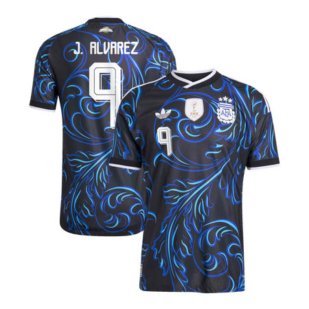 Kid's J. Alvarez #9 Argentina Away Authentic Jersey World Cup 2026