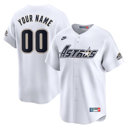 Men's Houston Astros Nike White Throwback Cooperstown Collection Limited Custom Jersey